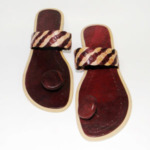 Brown African Leather Slippers