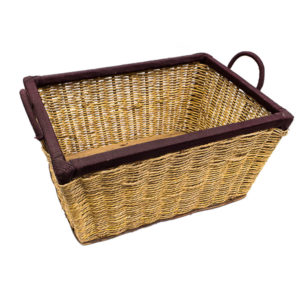 Raffia Basket with Brown Tip